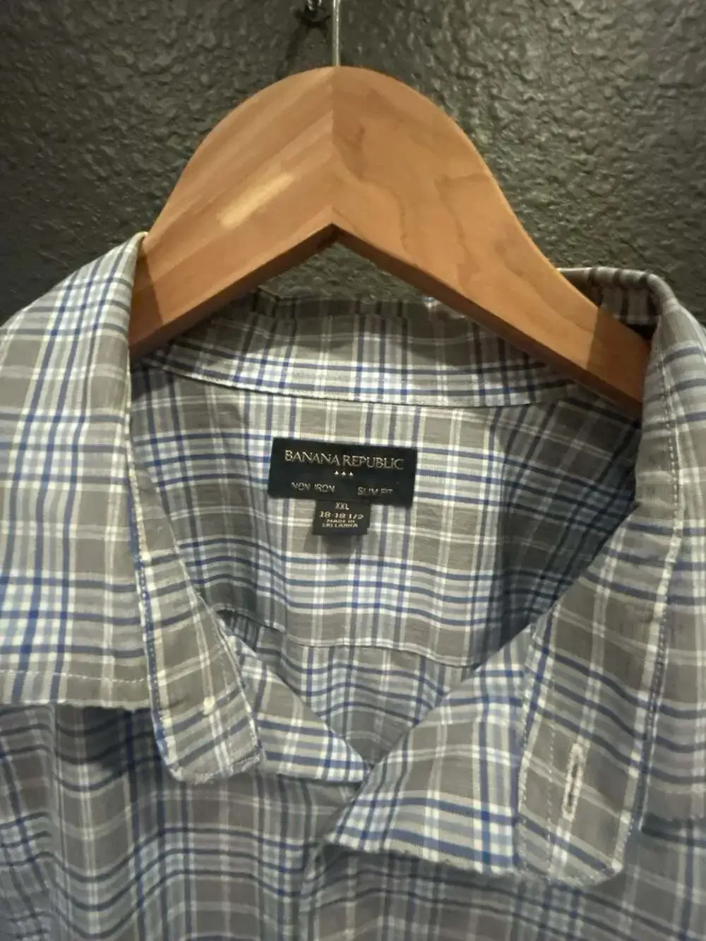 Banana Republic Non-Iron Slim Fit Plaid Dress Shirt XXL